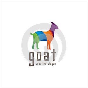 Creative Abstract Colorful Goat Logo Icon Design Vector . Animal Colurful Lamb Logo Illustration