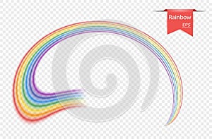 Creative abstract cute rainbow. Vector design element isolated on a transparent background.