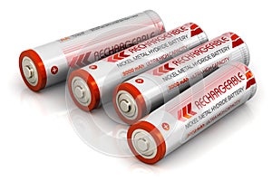 Group of AA size batteries photo