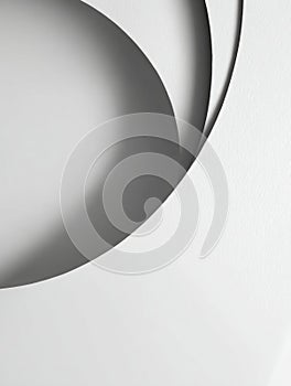 Creative Abstract Design With Overlapping Curves in Black and White, Highlighting Smooth Lines and Textures for
