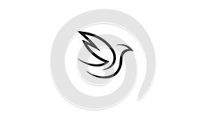 Creative Abstract Dove Pigeon Bird Lines Logo Vector Design Symbol Icon