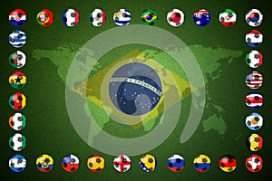 Creative Abstract Flag of Brazil background