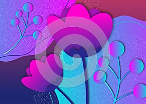 Creative abstract floral background. A fresh design idea with a bright element to attract attention to your advertising