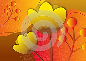 Creative abstract floral background. A fresh design idea with a bright element to attract attention to your advertising