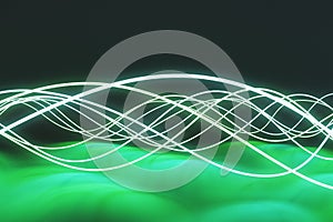 Creative abstract green sound wave background.