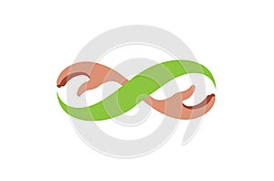 Creative Abstract Infinity Hands Leaf Symbol Logo