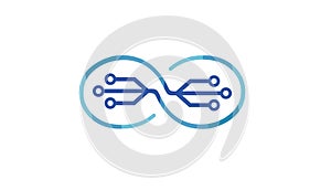 Creative Abstract Infinity Loop Technology Blue Logo Symgol
