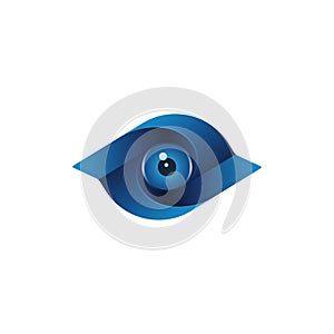 Creative abstract media icon with blue eyeball