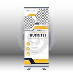 Creative abstract modern corporate business vertical roll up banner design template vector illustration concept exhibition