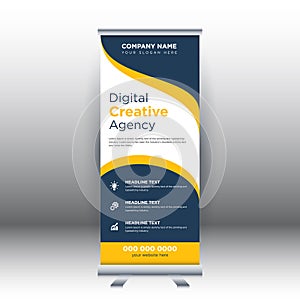 Creative abstract modern corporate business vertical roll up banner design template vector illustration concept exhibition