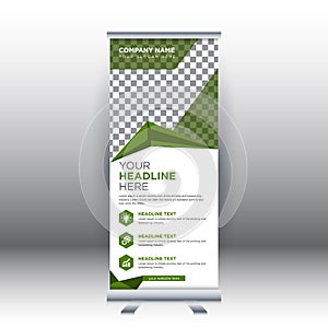 Creative abstract modern corporate business vertical roll up banner design template vector illustration concept exhibition