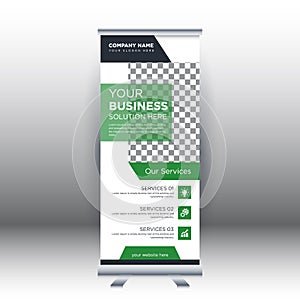 Creative abstract modern corporate business vertical roll up banner design template vector illustration concept exhibition