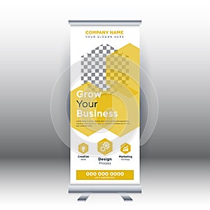 Creative abstract modern corporate business vertical roll up banner design template vector illustration concept exhibition