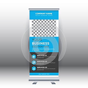 Creative abstract modern corporate business vertical roll up banner design template vector illustration concept exhibition