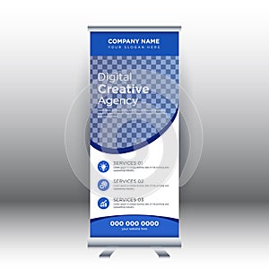 Creative abstract modern corporate business vertical roll up banner design template vector illustration concept exhibition