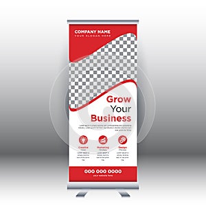 Creative abstract modern corporate business vertical roll up banner design template vector illustration concept exhibition