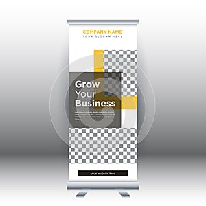 Creative abstract modern corporate business vertical roll up banner design template vector illustration concept exhibition