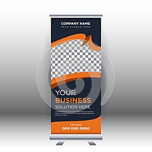 Creative abstract modern corporate business vertical roll up banner design template vector illustration concept exhibition