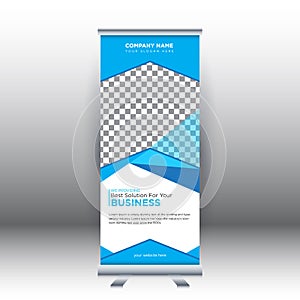 Creative abstract modern corporate business vertical roll up banner design template vector illustration concept exhibition