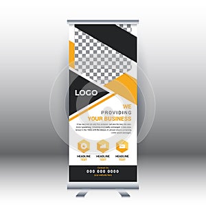 Creative abstract modern corporate business vertical roll up banner design template vector illustration concept exhibition