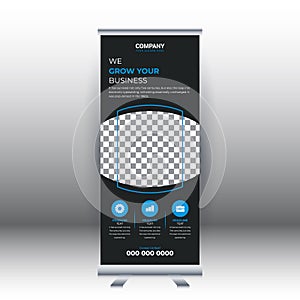 Creative abstract modern corporate business vertical roll up banner design template vector illustration concept exhibition