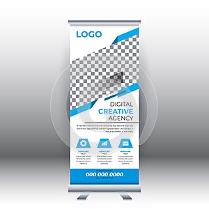 Creative abstract modern corporate business vertical roll up banner design template vector illustration concept exhibition