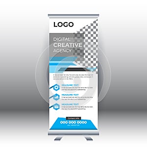 Creative abstract modern corporate business vertical roll up banner design template vector illustration concept exhibition