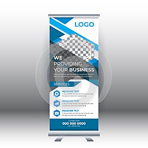 Creative abstract modern corporate business vertical roll up banner design template vector illustration concept exhibition