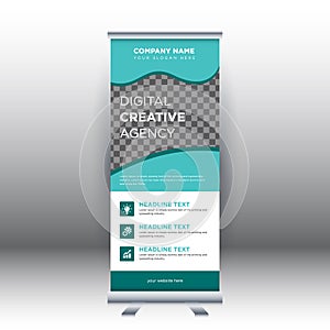 Creative abstract modern corporate business vertical roll up banner design template vector illustration concept exhibition