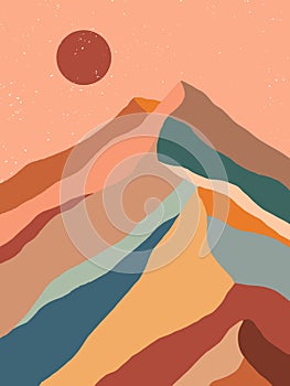 Creative abstract mountain landscape.Mountain range background