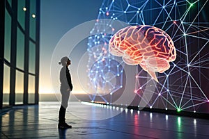 Abstract AI creative brain and thinking concept