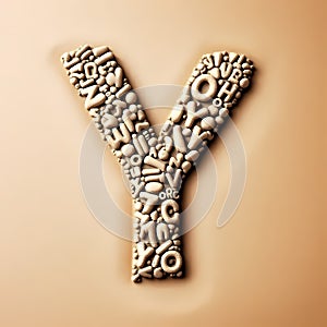 Typographic Art - Letter Y from Alphabet Collage
