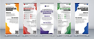 creative abstract Roll up banner design print ready set