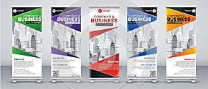 creative abstract Roll up banner design print ready set