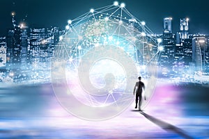 Creative abstract technology background, Innovative, Idea and futuristic thinking concept.