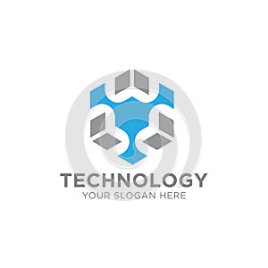 Creative Abstract Technology Concept Logo Design Template