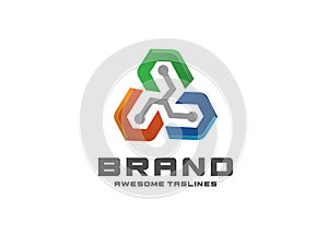 Creative abstract Triangle Tech Logo