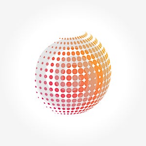 Creative abstract, vibrant and colorful icon Sphere Globe