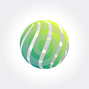 Creative abstract, vibrant and colorful icon Sphere Globe