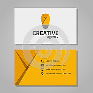 Creative agensy business card template with light photo
