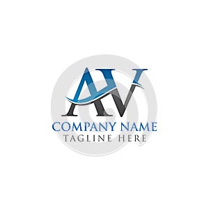 Creative Alphabetical AV Logo Design
