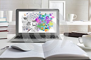 Creative and analytical thinking concept