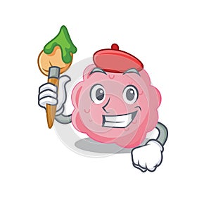 A creative anaplasma phagocytophilum artist mascot design style paint with a brush photo