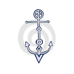 Creative anchor icon. Vector illustration. Emblem, logo or printed design.