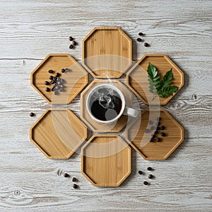 A creative arrangement on a whitewashed