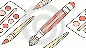 Creative Art and School Supplies Pattern for Learning, vector design Generative AI