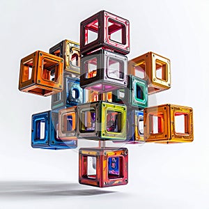 Creative Assembly of Colorful Geometric Blocks