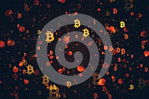 Creative background with bitcoin signs