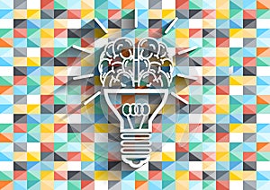 Creative background, Colorful,think creativity modern Idea and Concept illustration -Vector