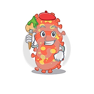 A creative Bacteroides artist mascot design style paint with a brush photo